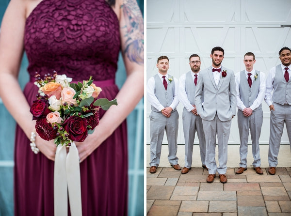 How to Match Groomsmen's Attire with Burgundy Dresses How to Match Groomsmen's Attire with Burgundy Dresses