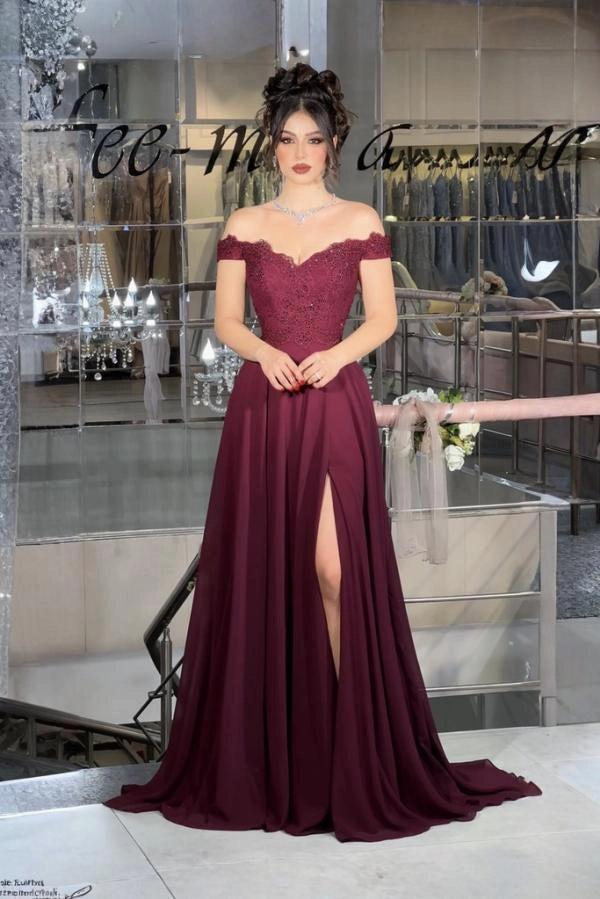 maroon a line prom dress A-line Burgundy Prom Dress with Pockets,Sexy Formal Dress  jkprom