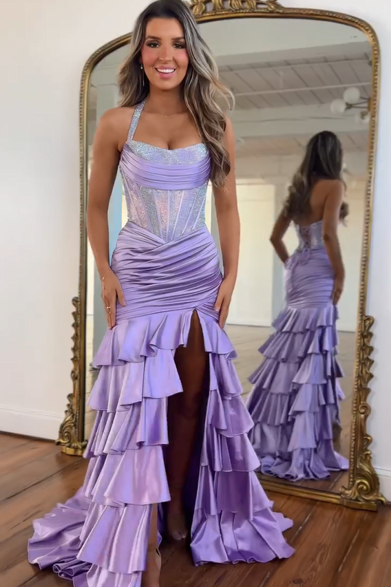 purple glitter bridesmaid dresses Sexy Mermaid Multiway Purple Bridesmaid Dresses dresses – MyChicDress