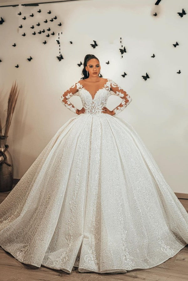 Ball Gown Sweetheart Long Sleeve Wedding Dress Ball Gown Sweetheart Long Sleeve Wedding Dress