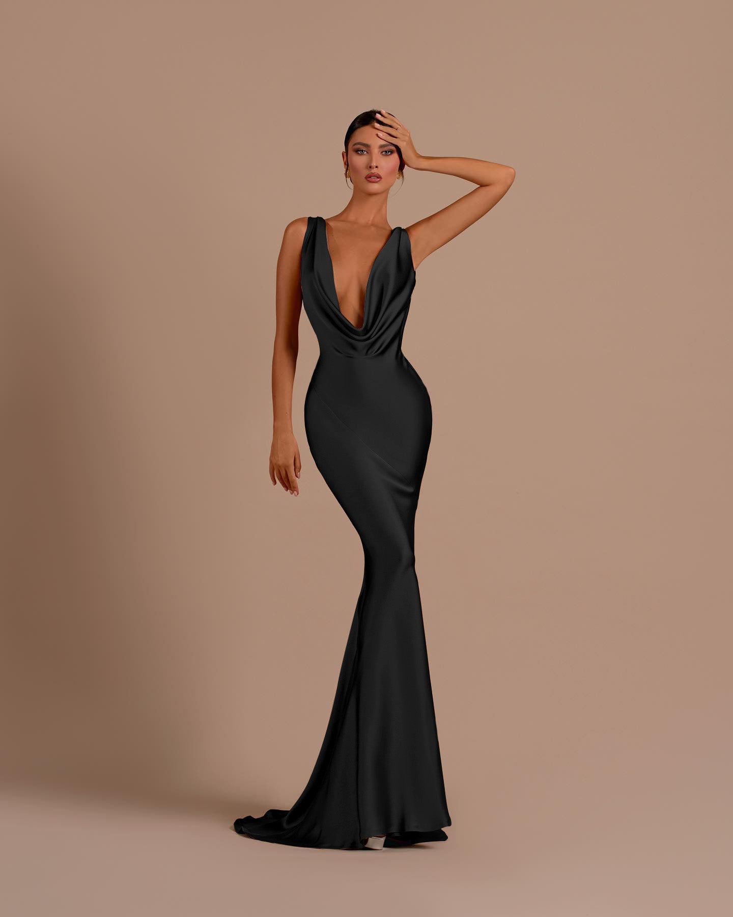black v neck mermaid dress Deep Sleeveless Long Formal With Pleated Color:Ivory/Shiny Ivory* Everything for BIRTHDAY dresses With its elegant v Brighton