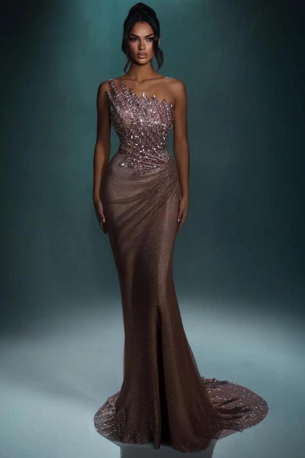 bronze mermaid dress Elegant Bronze Gold Satin Spaghetti Straps Cowl Mermaid Long Evening G   SposaBridal
