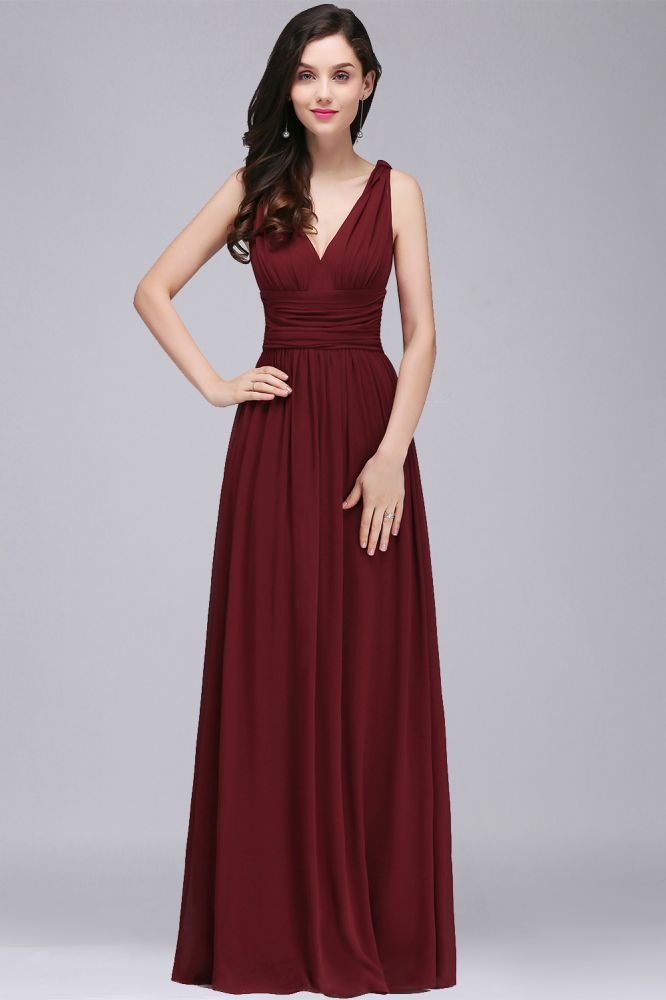 Chiffon V-Neck Floor-length A-line Party Dresses Chiffon V-Neck Floor-length A-line Party Dresses