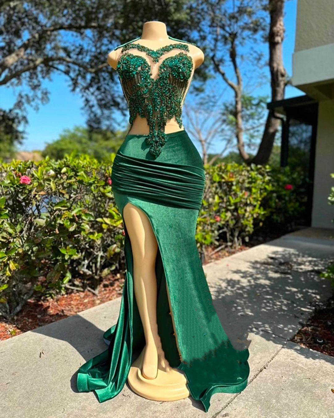 Dark Green Sweetheart Lace Mermaid Prom Dress Dark Green Sweetheart Lace Mermaid Prom Dress