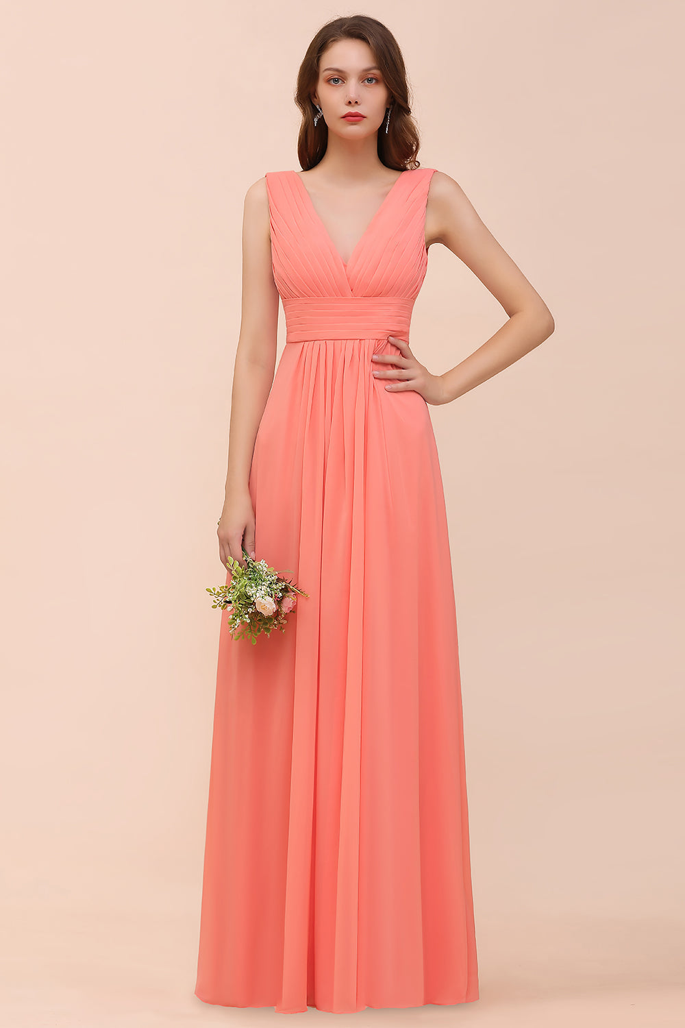 affordable coral bridesmaid dresses Elegant V-Neck Ruffle Chiffon Size:xlarge Spaghetti Straps Embellishment neckline: cowl Trendy Plus Size Black