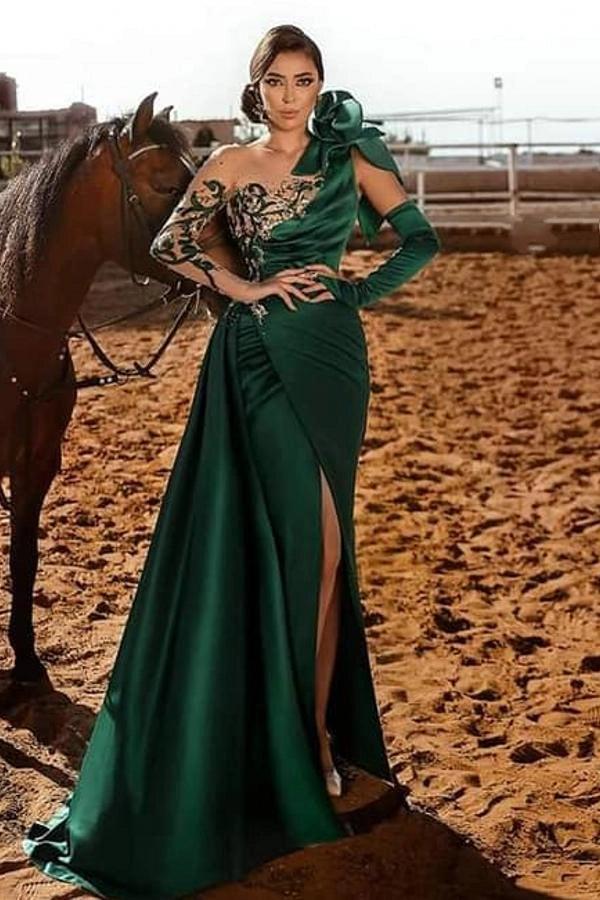 ruched emerald dress Emerald green Ruched body-con satin maxi Dress | Dress