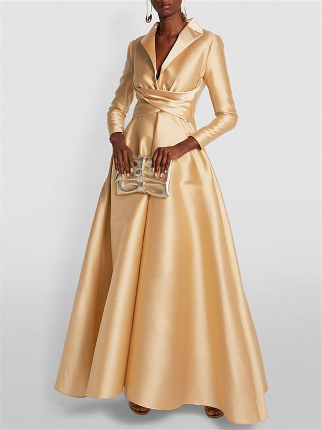 princess cut evening dresses Strapless Long Metallic Prom Dress with Ruffle Trim Kelly Foil / Small