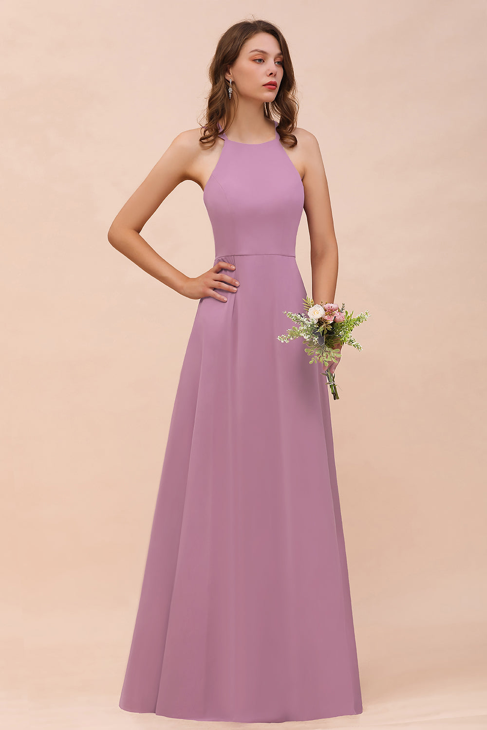 wisteria chiffon bridesmaid dress KissProm