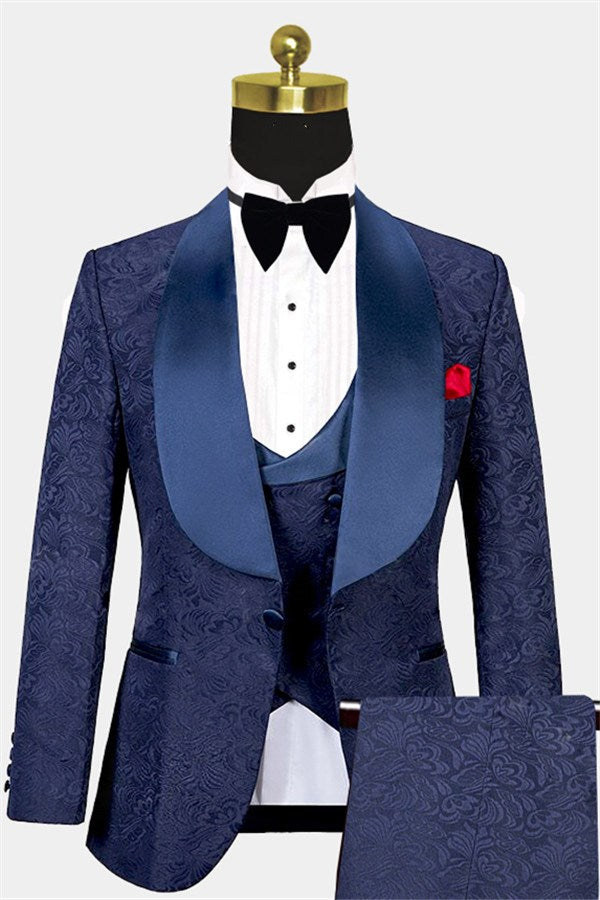 Koscy Navy Blue Groomsmen Suit