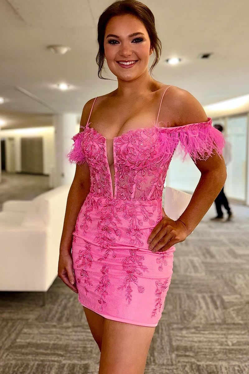 pink lace homecoming dress Sherri Hill Short Lace A-Line Homecoming Dress 55804 main image 1