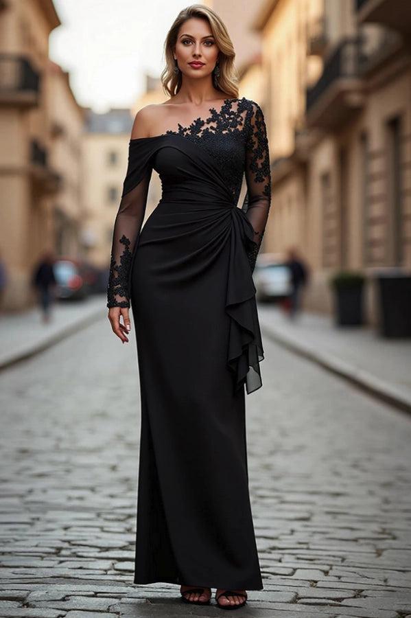 modest black prom dresses Beautiful Black Satin Prom Dresses Modest A-ling Party Gowns