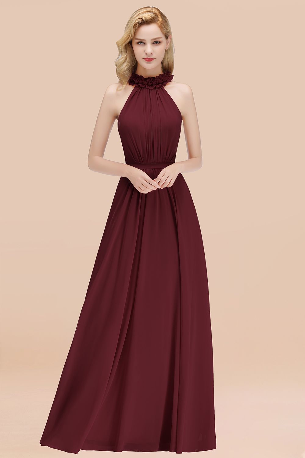 modest halter neck dress Simple Modest A-Line Halter Maxi Wedding Dress, Diamond White / 22