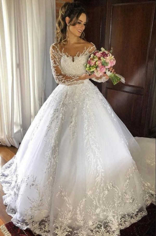 Online Chic Princess Tulle Long Sleeves Wedding Dress Online Chic Princess Tulle Long Sleeves Wedding Dress