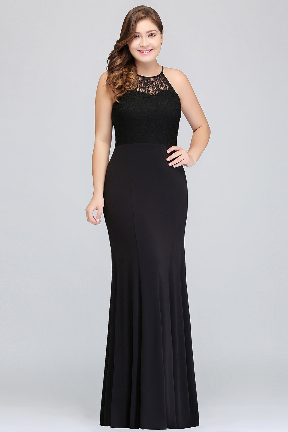 plus size black mermaid dress plus size black mermaid prom dresses La Femme Long Jersey Plus Size Mermaid Dress
