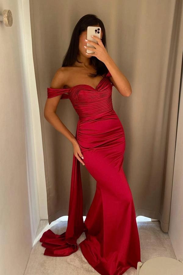 red satin drape dress Satin Drape Mini Dress - Chili Red