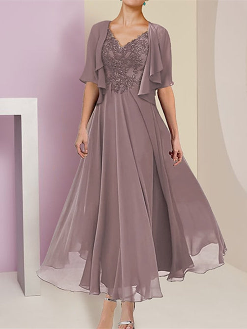 Short Sleeve A-Line Princess Jacket Dress for the Mother of the Bride Short Sleeve A-Line Princess Jacket Dress for the Mother of the Bride
