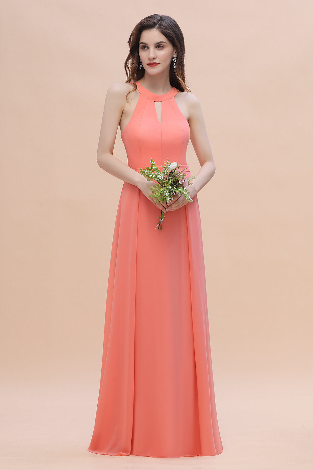 simple chiffon bridesmaid dress pretty KIMORA|Plus Size Simple Chiffon Pleated A-Line Bridesmaid Dress