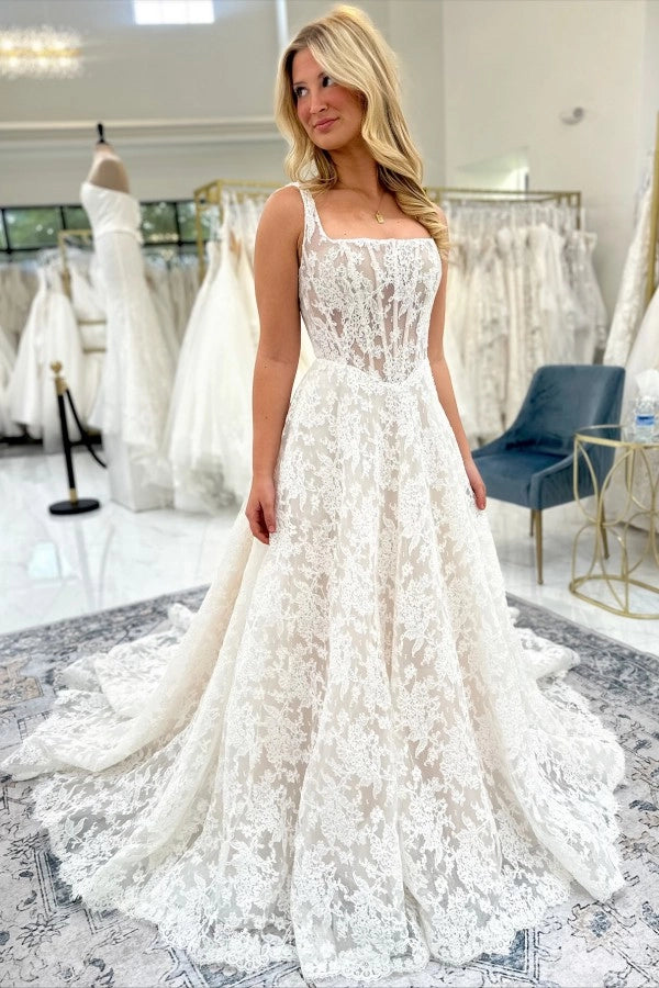 lace sleek wedding dresses Sleek Lace Wedding Gown