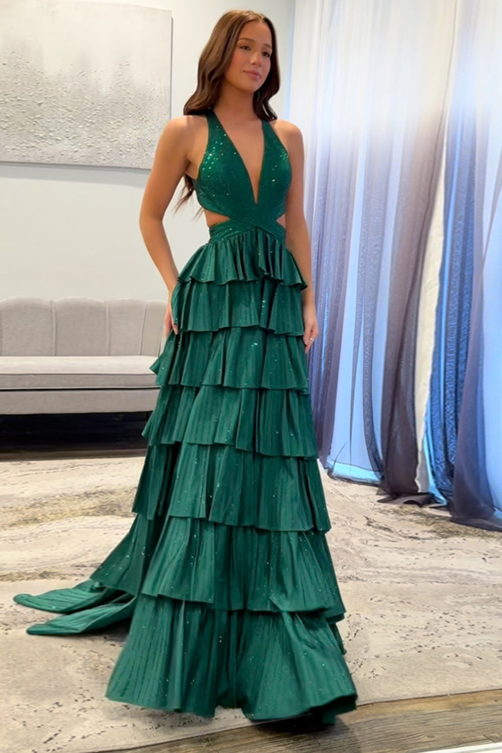 green emerald velvet dress Sparkling Sequin Mermaid Prom Dresses Emerald Green Trumpet Dress 6688 –  Viniodress