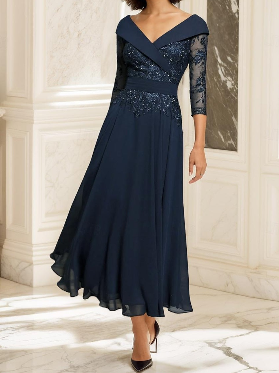 Sweetheart A-Line Princess Ankle-Length Mother of the Bride Dress with Half Sleeves and Lace Sweetheart A-Line Princess Ankle-Length Mother of the Bride Dress with Half Sleeves and Lace
