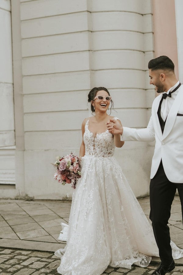 Sweetheart Lace Tulle Backless Wedding Gown Sweetheart Lace Tulle Backless Wedding Gown