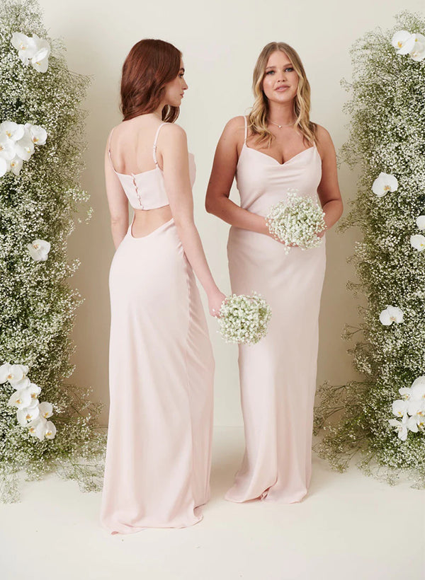 cowl neck chiffon bridesmaid dress KissProm main image 1