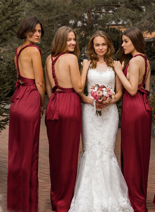 Multiway Bridesmaid Dresses Sheath/Column V-Neck/One-Shoulder Multiway Bridesmaid Dresses Sheath/Column V-Neck/One-Shoulder