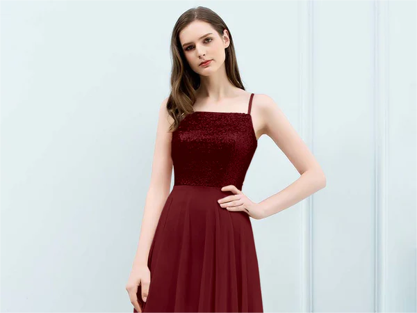 one shoulder glitter bodycon dress Champagne Sequin Will become a favorite summer-sale-bridesmaids 25135 Burgundy Lyrical Dance Size:34/32