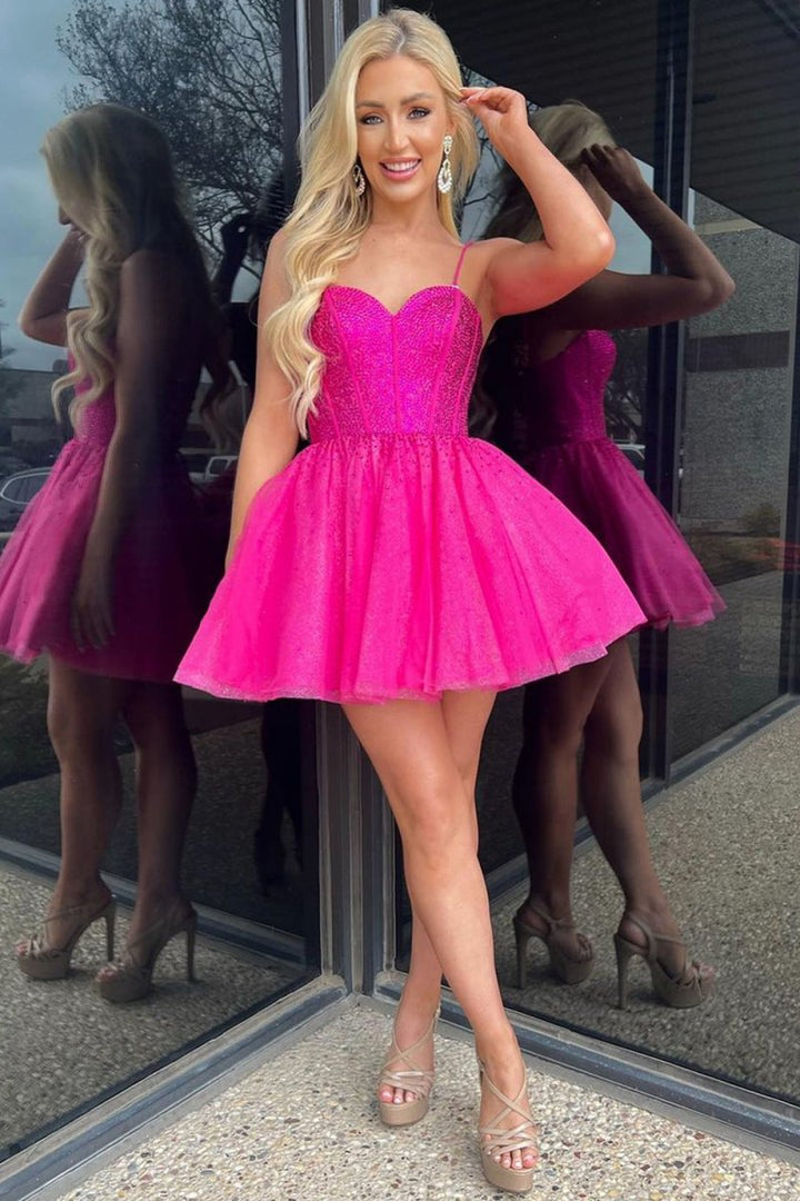 Koscy Barbie Style A Line Hot Pink Short Homecoming Dress