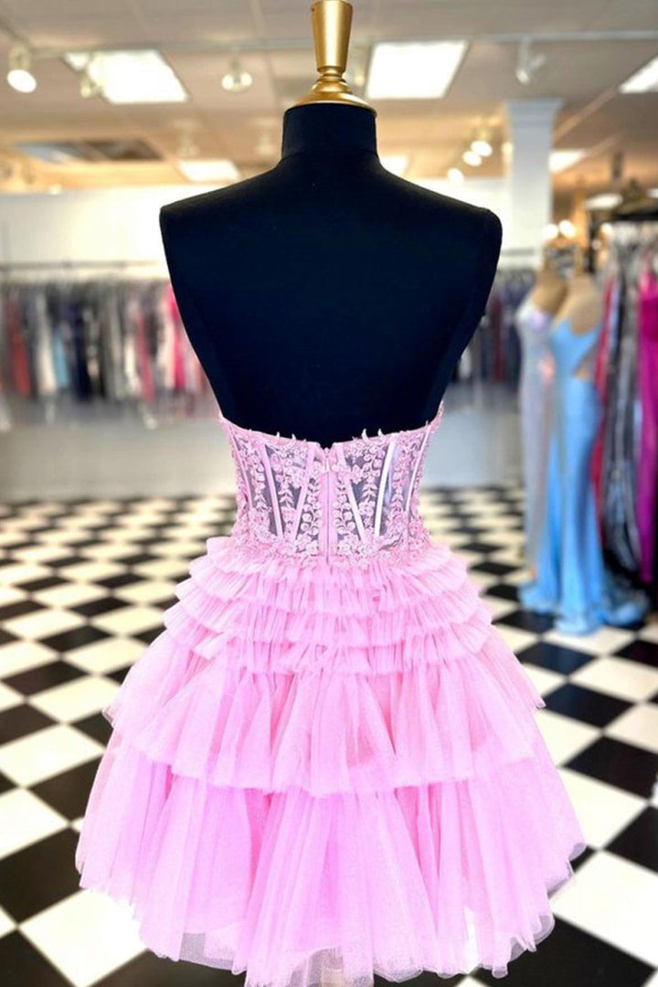 Koscy A Line Sweetheart Homecoming Dress with Ruffles