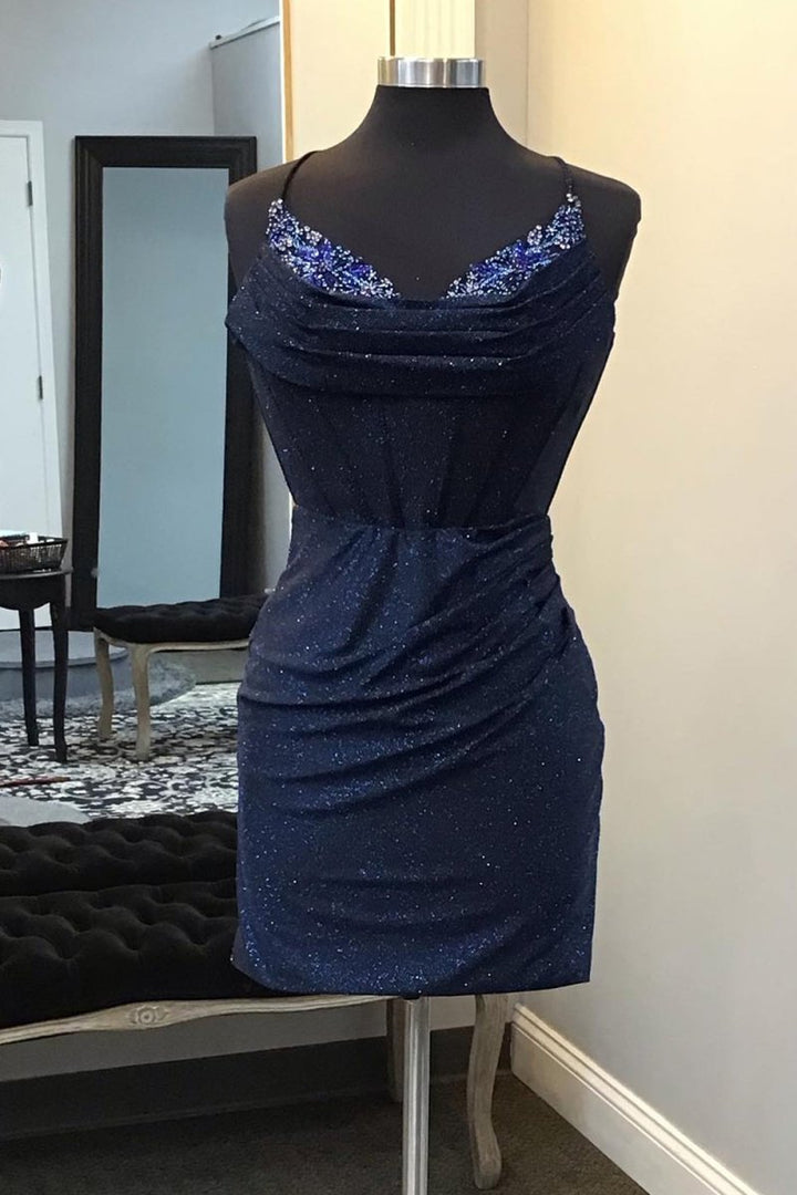 Koscy Sheath Jersey Homecoming Dress with Beading