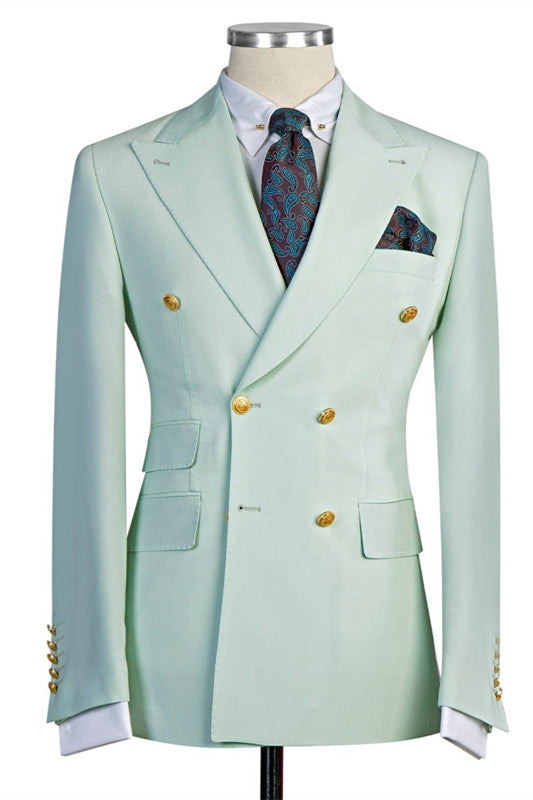 Koscy New Double-Breasted Wedding Suit for Men with Peaked Lapel