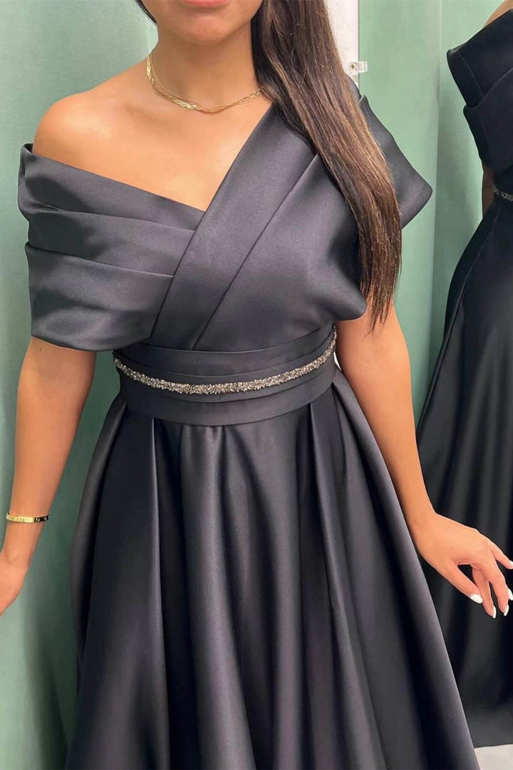Off-the-Shoulder Long Evening Dress Pleated Sale