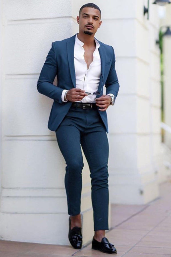 Koscy Elegant Dark Navy Bespoke Suit for Groom and Groomsmen
