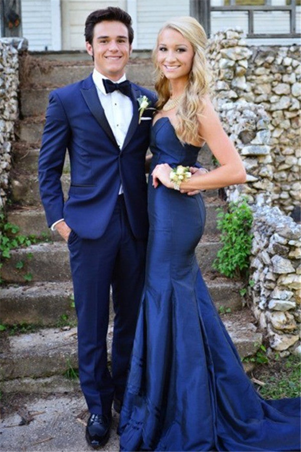 Koscy Royal Blue One Button Homecoming Suit with Peaked Lapel