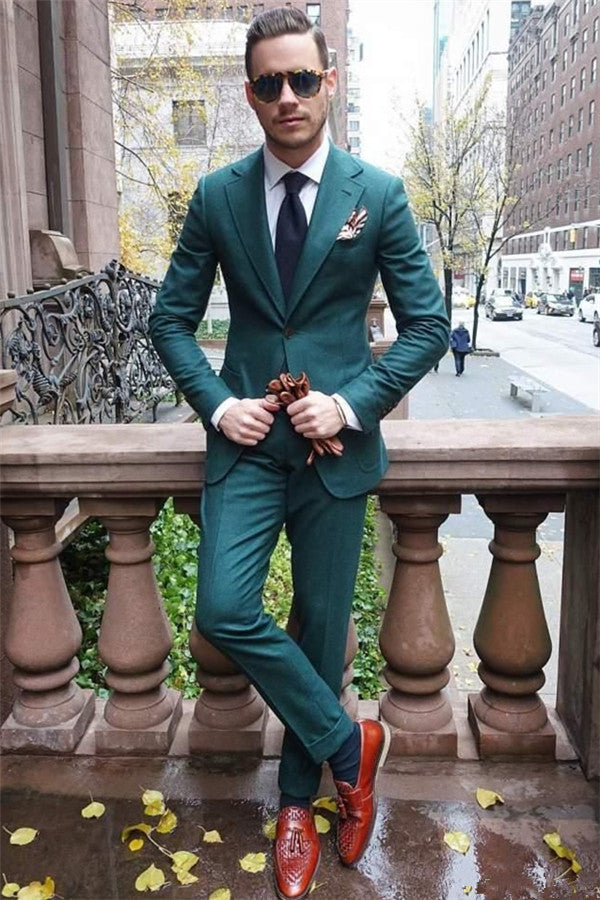 Koscy Green Business Suits - Shining 2 Pieces for Men, Fashion Tuxedos Online