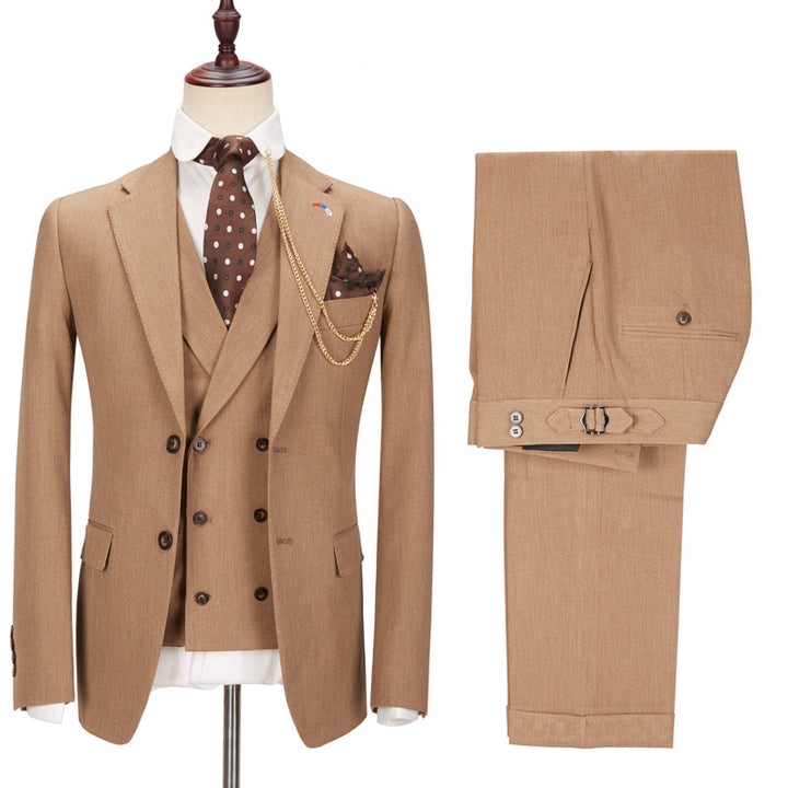 Koscy Popular Brown Dinner Formal Bespoke Suit with Notched Lapel for Prom