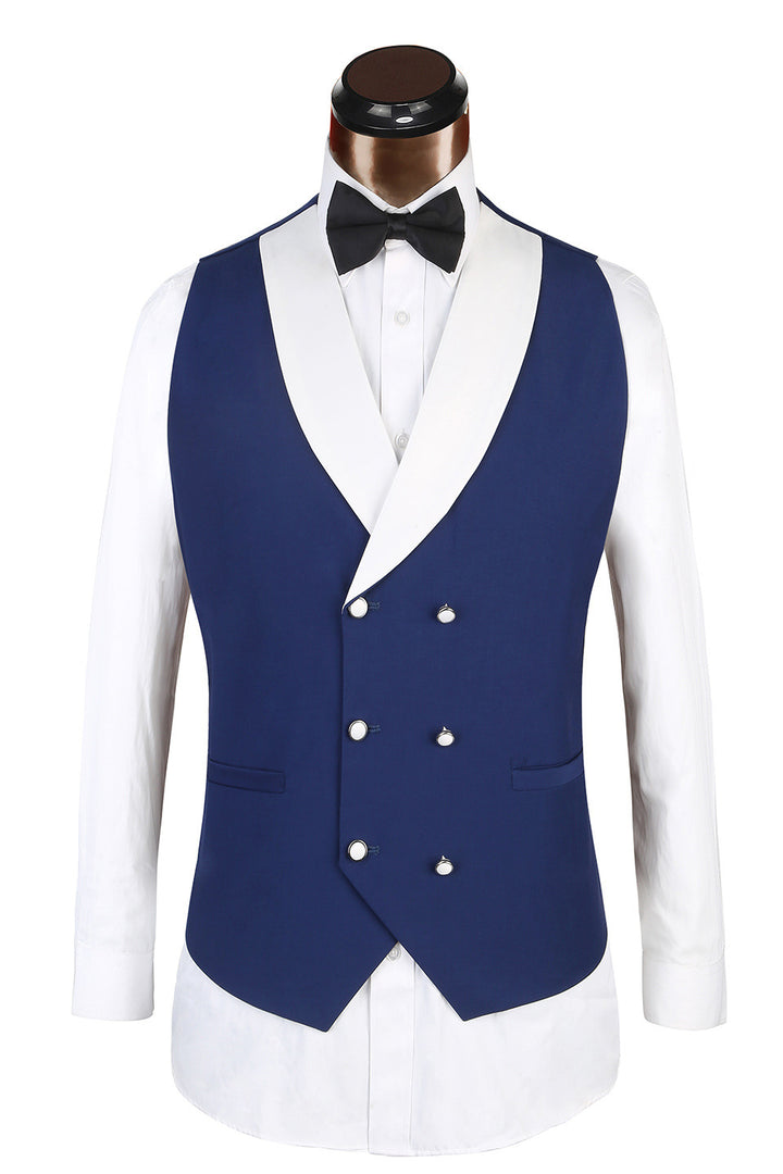 Koscy Handsome White Three-Piece Wedding Suit for Groom