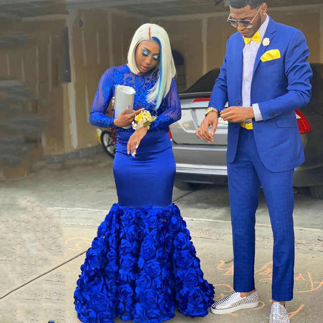 Koscy Royal Blue Party Prom Suit - Elegant On Sale for Man with Notch Lapel