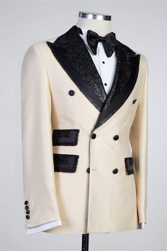 Koscy New Arrival Double-Breasted Reception Suit with Peaked Lapel