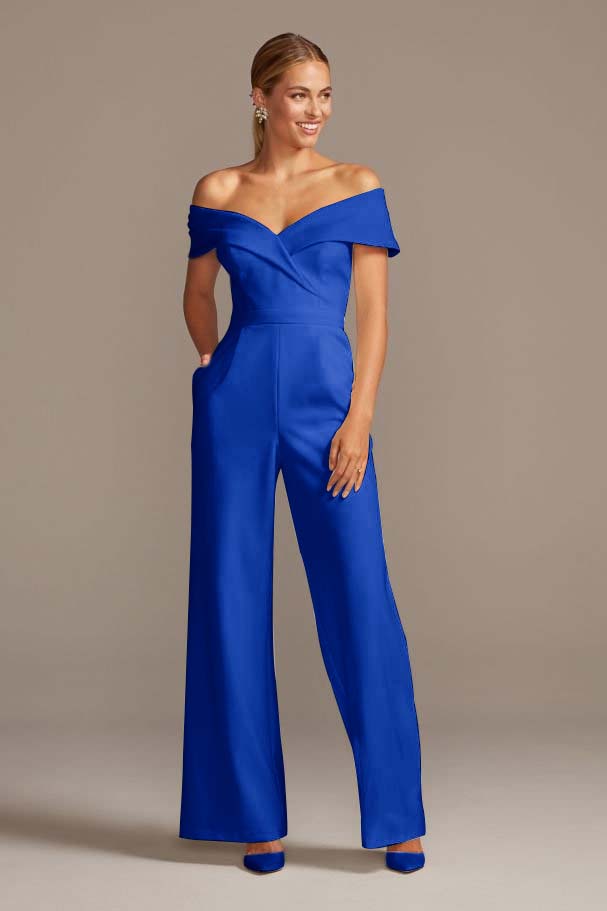 Koscy Graceful White Off-the-Shoulder Sleeveless Strapless Long Jump Suit