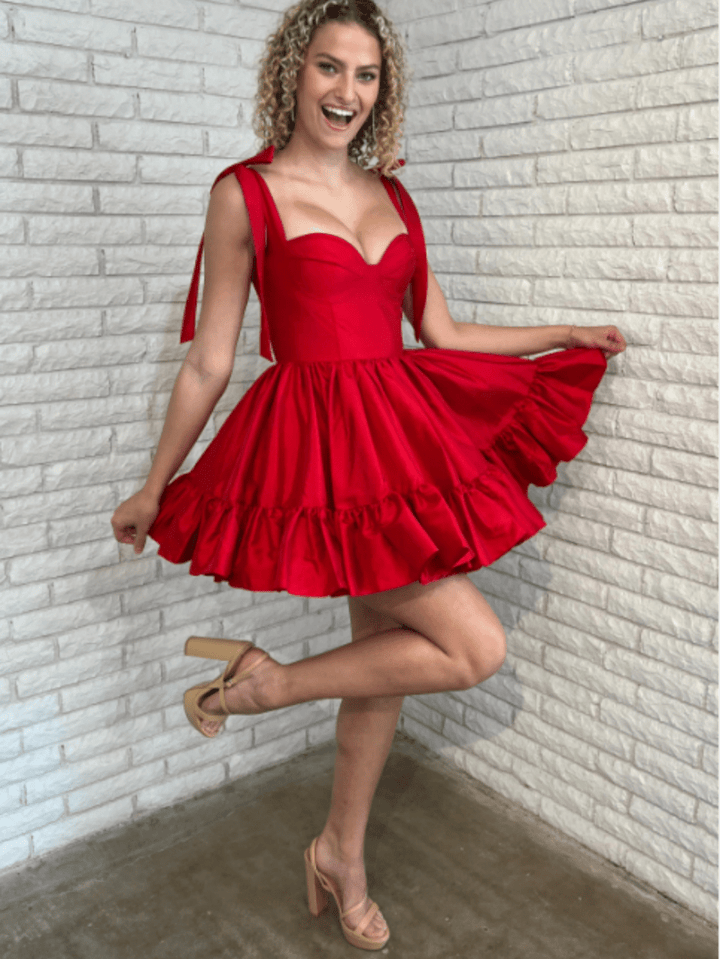 Koscy A-line Sweetheart Homecoming Dress with Ruffle