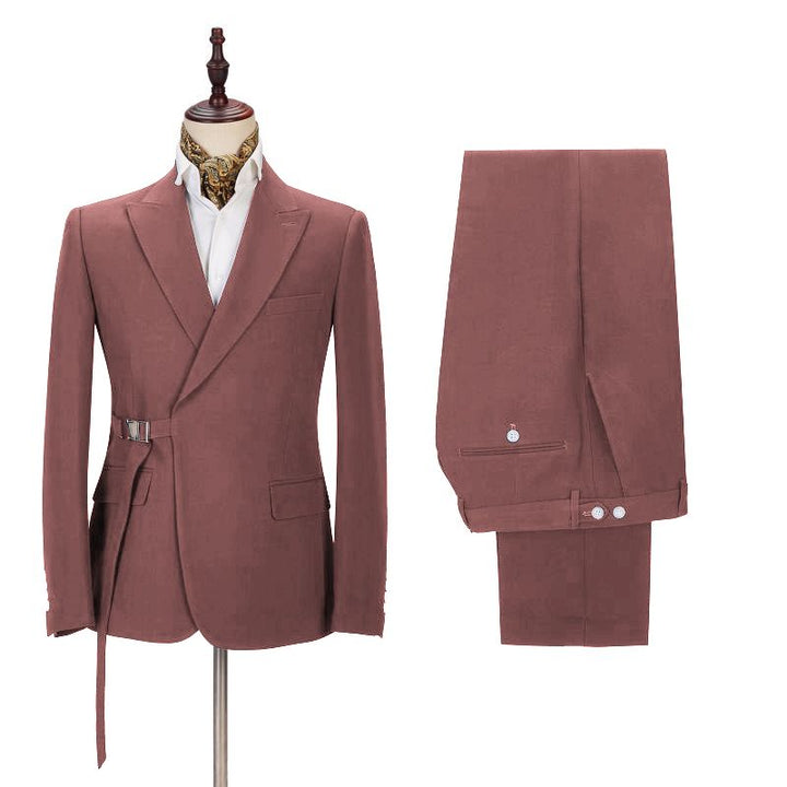 Koscy Stylish Two-Piece Groom and Groomsmen Suit with Peaked Lapel