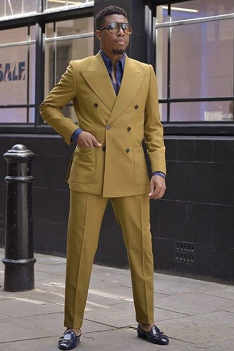 Koscy New Arrival Best-Fit Peaked Lapel Homecoming Suit with Double Breasted Design