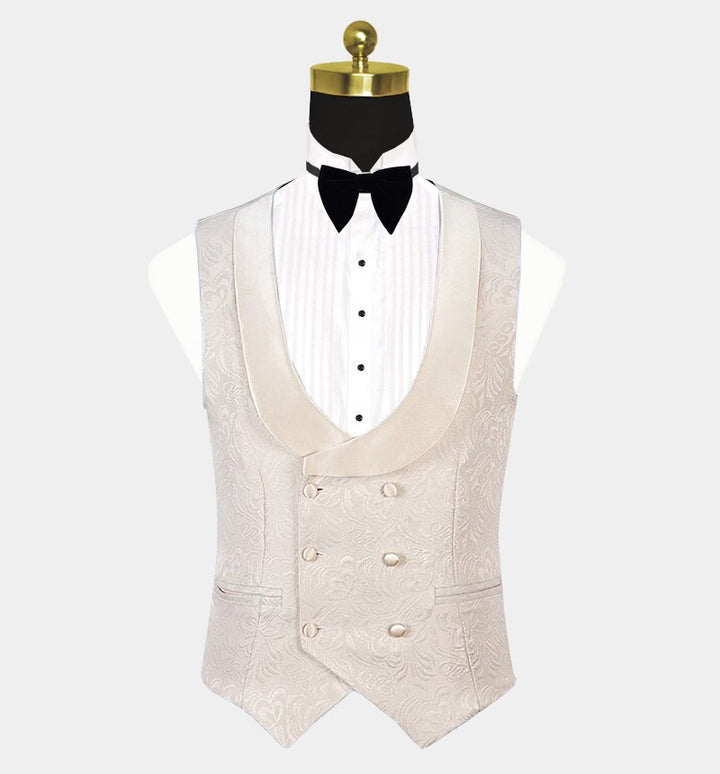 Koscy White Shawl Lapel Wedding Tuxedo - Three-Piece Set, Online
