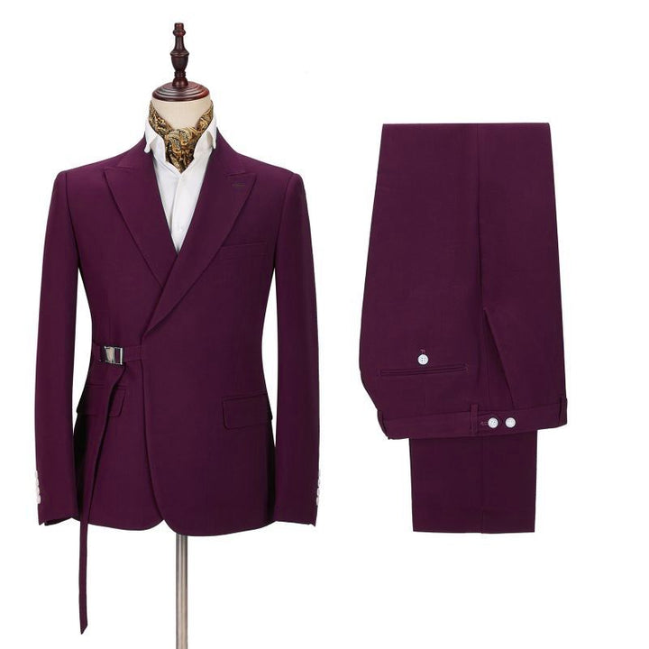 Koscy Elegant Best-Fit Two-Piece Wedding Suit with Peaked Lapel for Groom