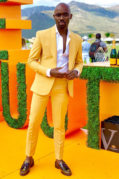 Koscy New Yellow Prom Attire with Shawl Lapel for Men 2024