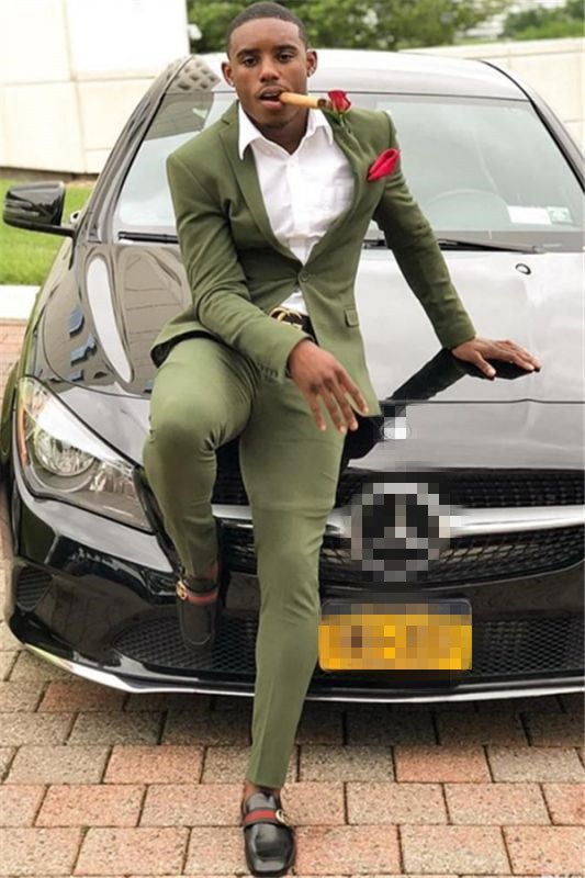 Koscy Popular Green One-Button Party Suit for Prom