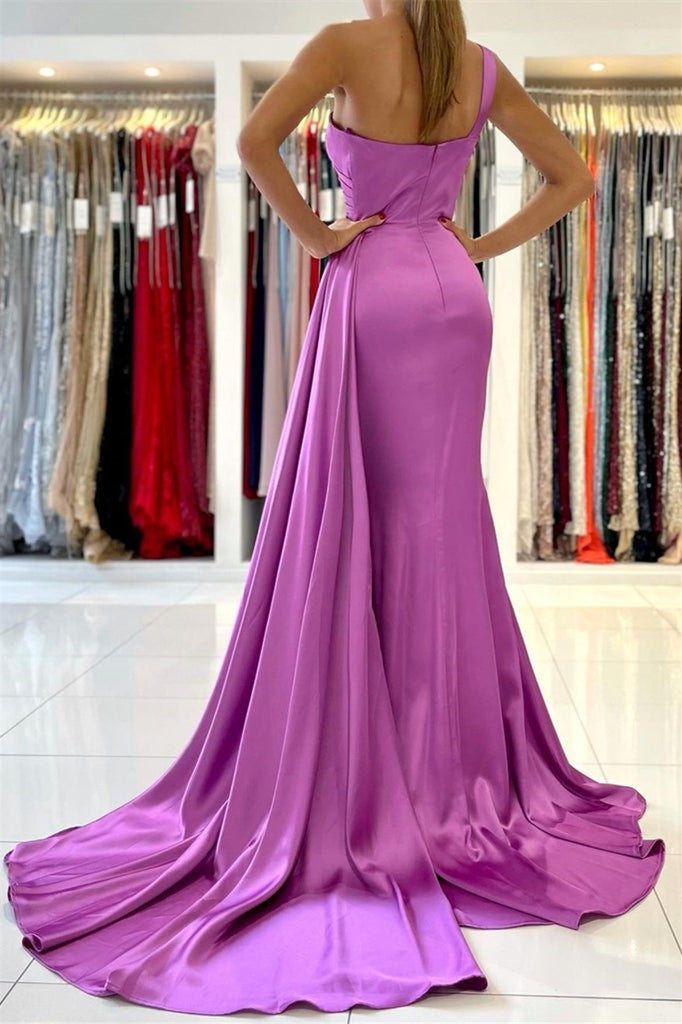 Ruffled One Shoulder Mermaid Prom Dress