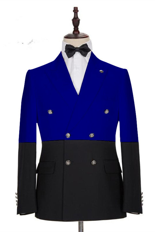 Koscy Elegant Royal Blue Double-Breasted Tuxedo Suit for Wedding